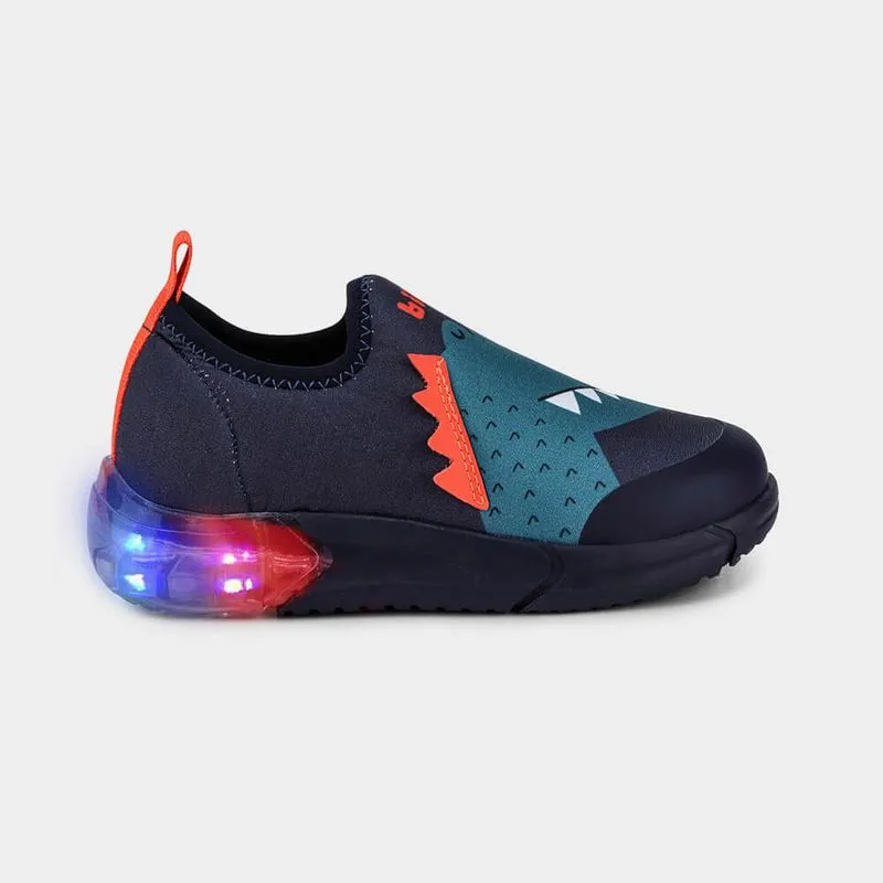 Tênis Infantil de Luz Bibi Space Azul de Dino 26