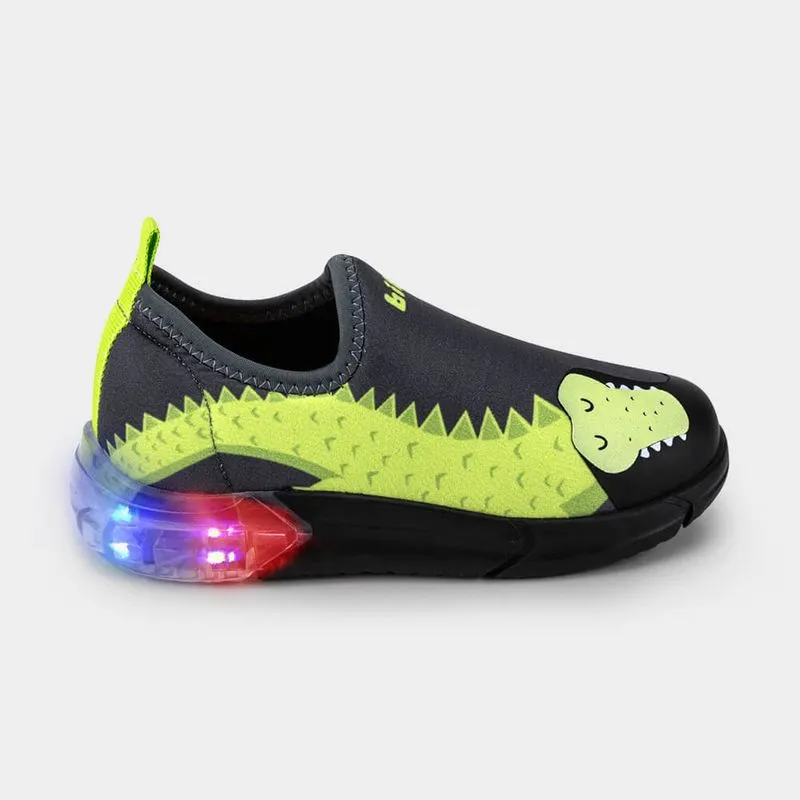 Tênis Infantil de Luz Bibi Space Preto de Jacaré 30