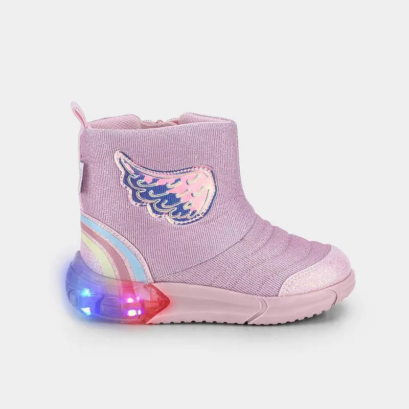 Bota Infantil de Luz Bibi Space Rosa de Unicórnio 21