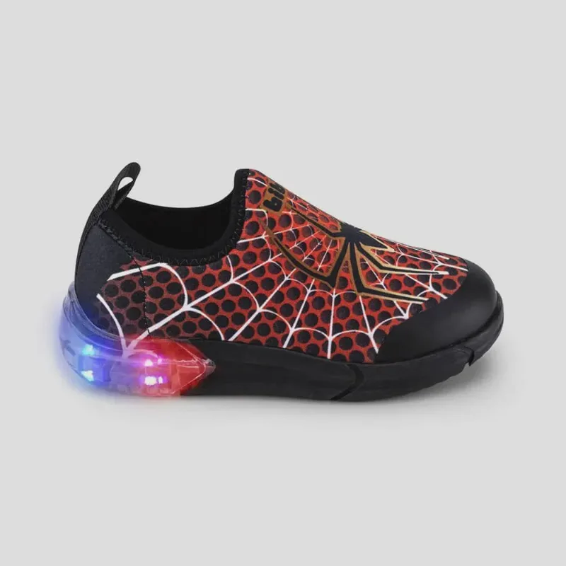 Tênis Infantil Menino Com Luz Bibi Space Tecido Vermelho/Estampado 1228036