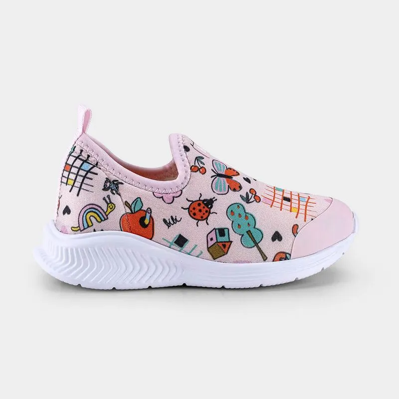 Tênis Infantil Bibi Fly Baby II Rosa Estampa Divertida 22