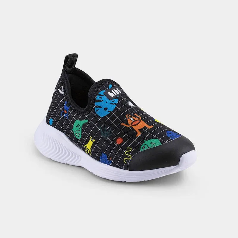 Tênis Infantil Bibi Fly Baby II Preto Estampa Monsters 26