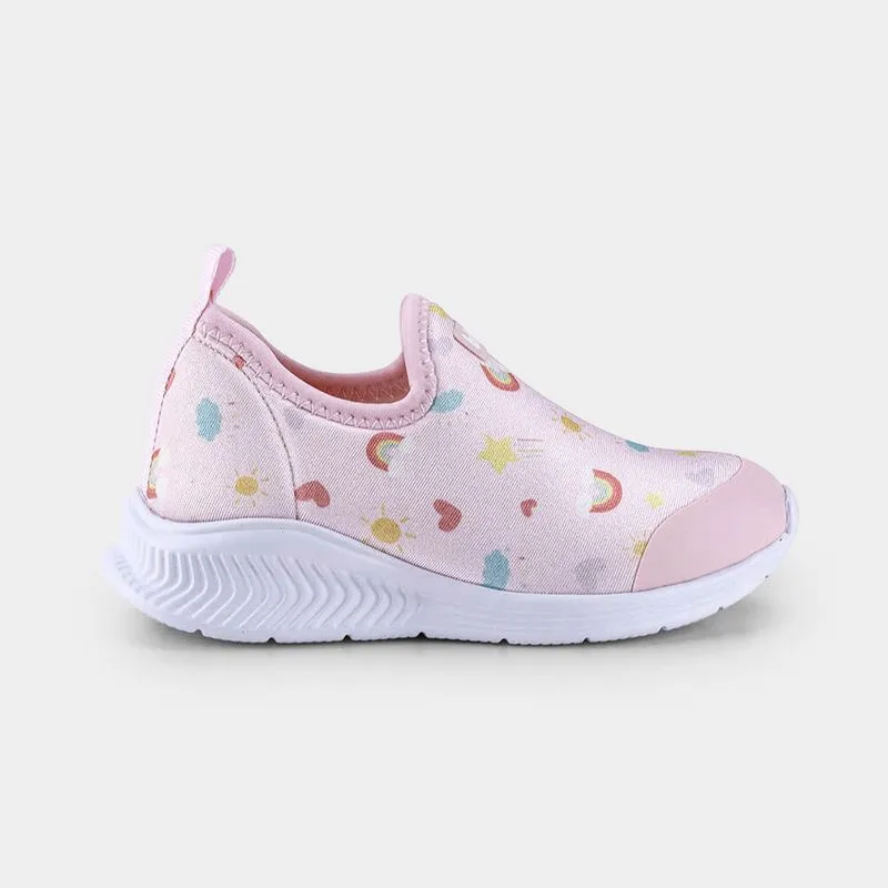 Tênis Infantil Bibi Fly Baby II Rosa Estampa Arco-íris 23