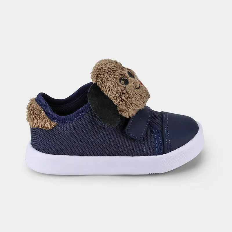 Tênis Infantil Bibi Agility Mini II Azul com Cachorrinho de Pelúcia 23
