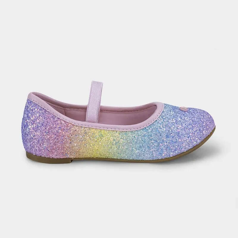 Sapatilha Infantil Bibi Ballerina Mini Rosa de Arco-Irís 25