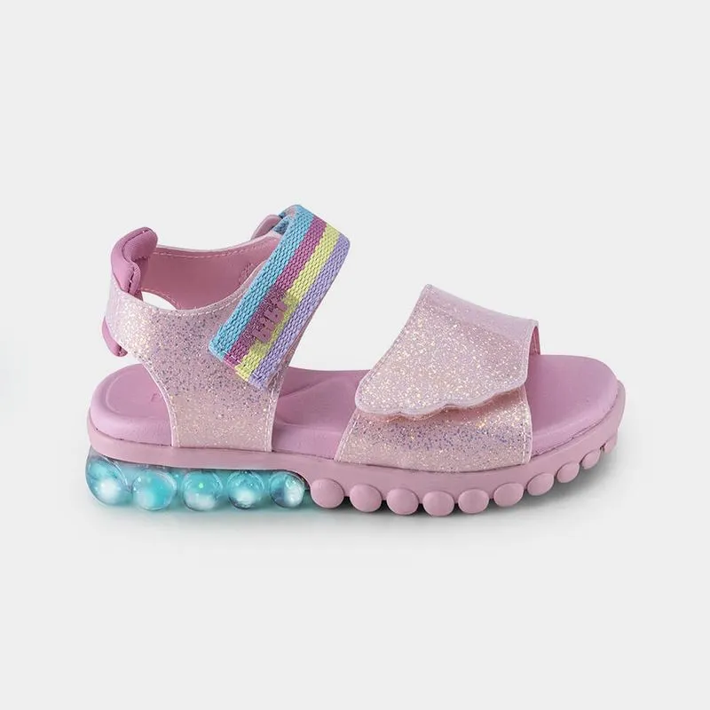 Sandália Infantil de Luz Bibi Summer Roller Light Rosa 32