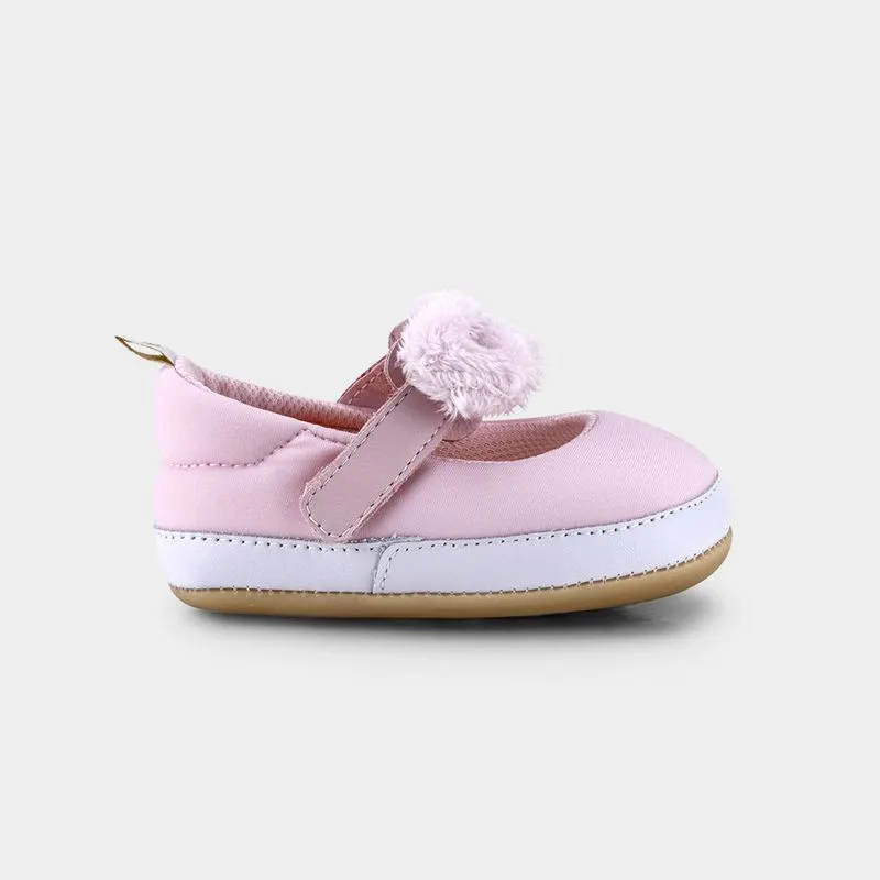 Sapatilha Infantil Bibi Afeto Joy II Rosa com Laço de Pelinho 14/15