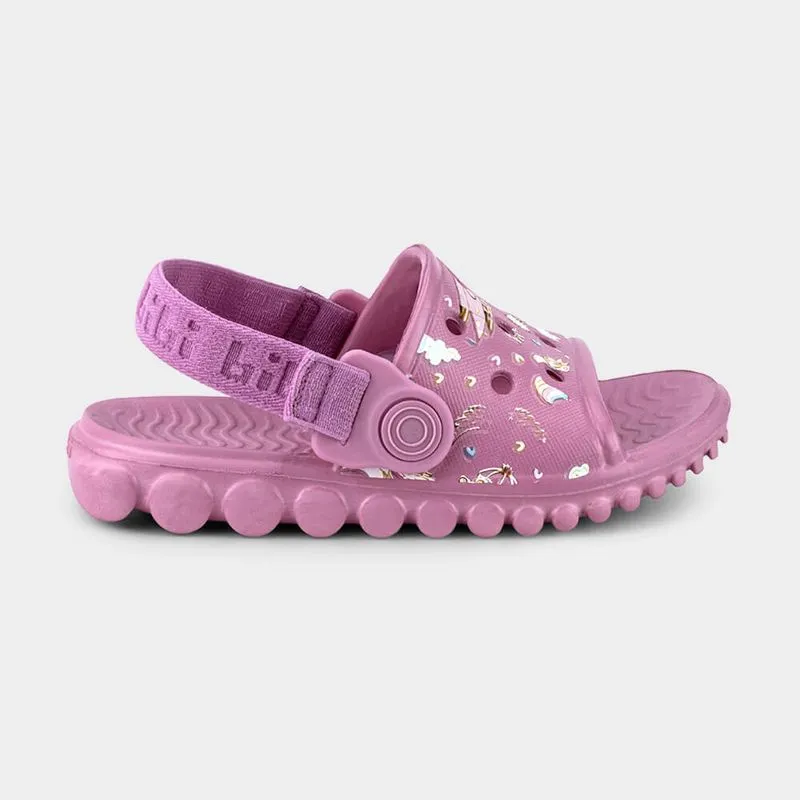 Chinelo Infantil Bibi Sun Slide Rosa de Unicórnio 27/28