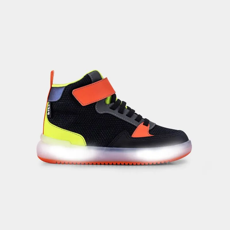 Abotinado Infantil de Luz High Sneakers Preto 31