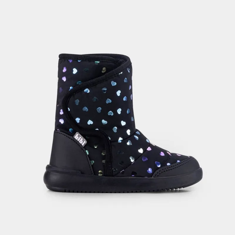 Bota Infantil Bibi Urban Basic Drop Preta de Coração com Pelinho 22