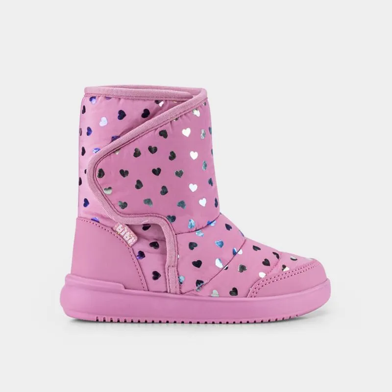 Bota Infantil Bibi Urban Basic Drop Rosa de Coração com Pelinho 23