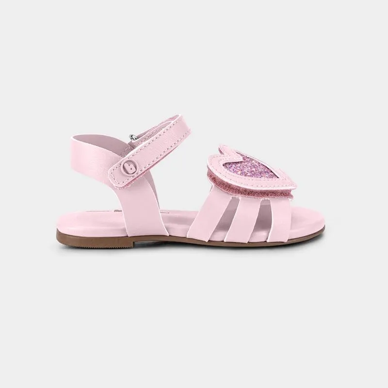 Sandália Infantil Bibi Mini Me Rosa de Coração 20