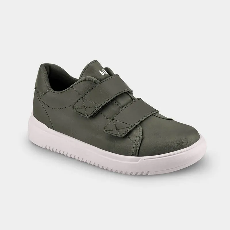 Tênis Infantil Bibi New Way Verde de Couro com Tiras 33