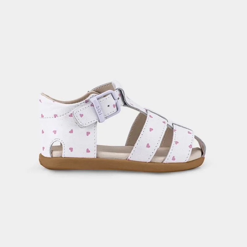 Sandália Infantil Bibi Baby Soft II Branca de Coração 24