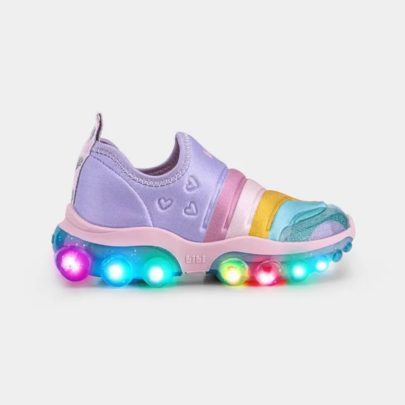 Tênis Infantil de Luz Bibi Roller Celebration 2.0 Lilás de Arco Íris 23