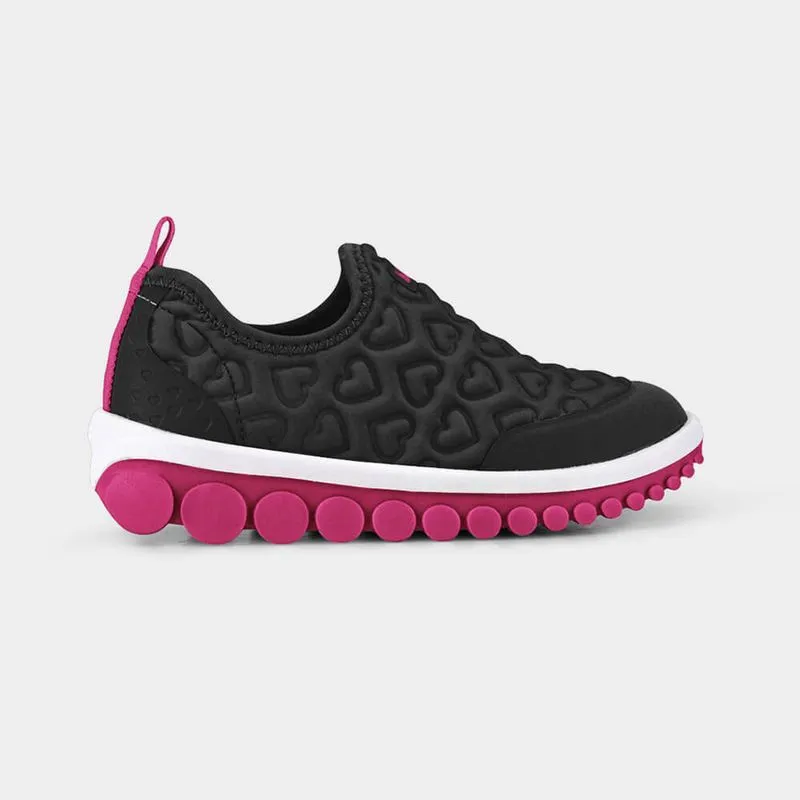 Tênis Infantil Bibi Roller 2.0 Preto e Rosa de Coração 26
