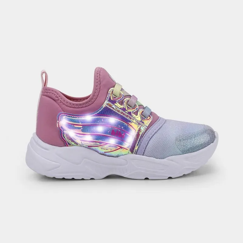 Tênis Infantil de Luz Bibi Pegasus Light Rosa de Unicórnio 35