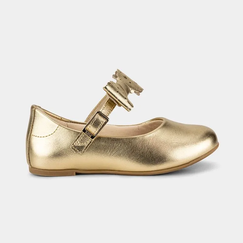 Sapatilha Infantil Bibi Ballerina Mini Dourada com Laço 26
