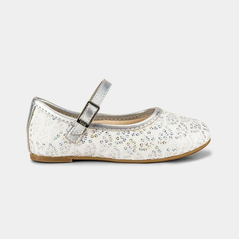 Sapatilha Infantil Bibi Ballerina Mini Branca com Prata 20