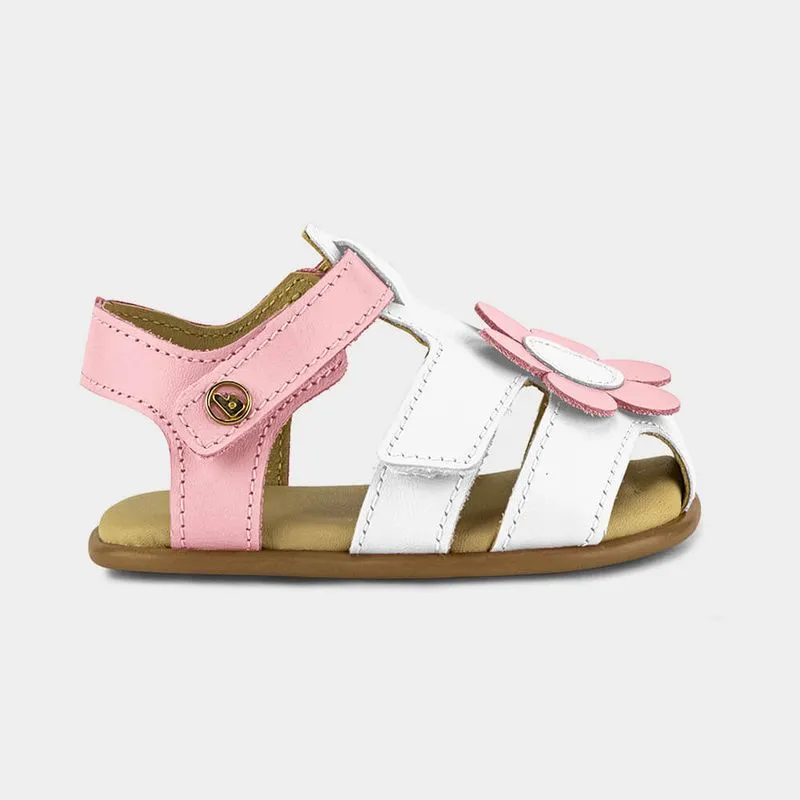Sandália Infantil Bibi Afeto 2.0 Branca com Rosa de Flor 16