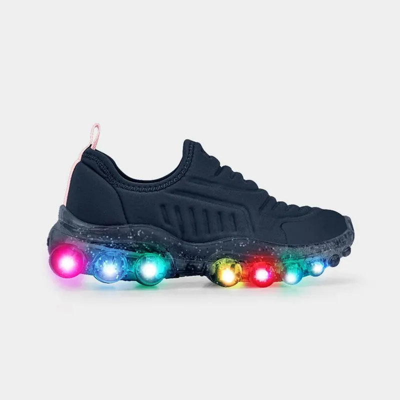 Tênis Infantil de Luz Bibi Roller Celebration 2.0 Azul Marinho com Rosa 26