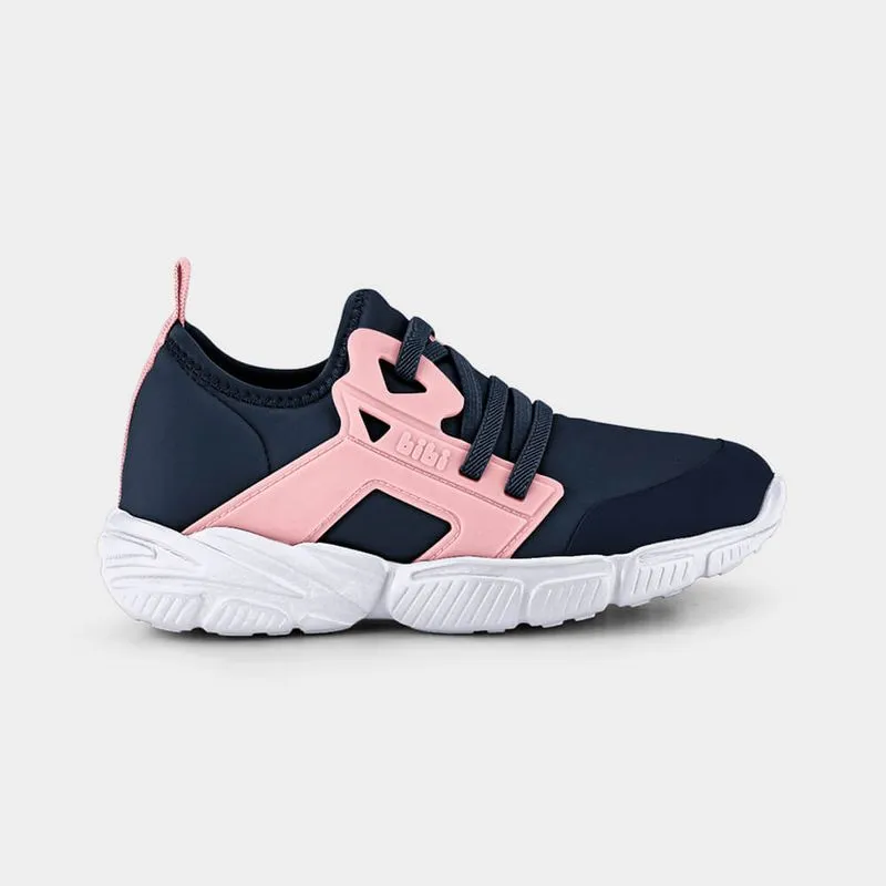 Tênis Infantil Bibi Ever Azul Marinho e Rosa com Elástico 33