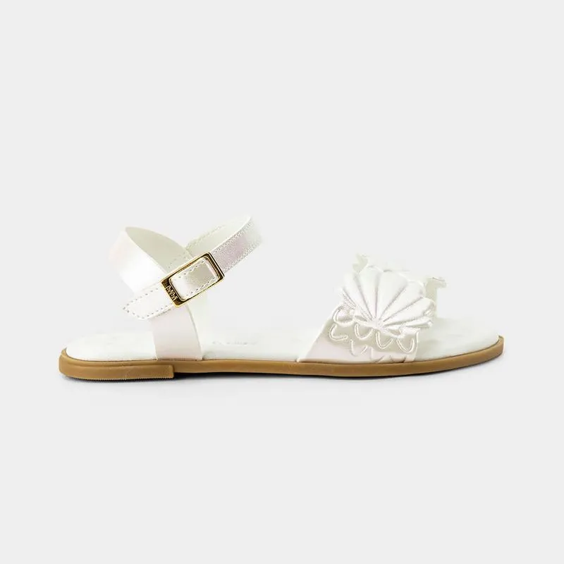 Sandália Infantil Bibi Shine Kids Branca de Conchas 33