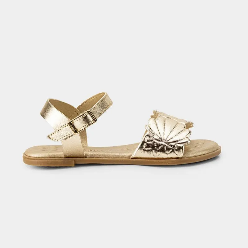 Sandália Infantil Bibi Shine Kids Dourada de Conchas 34