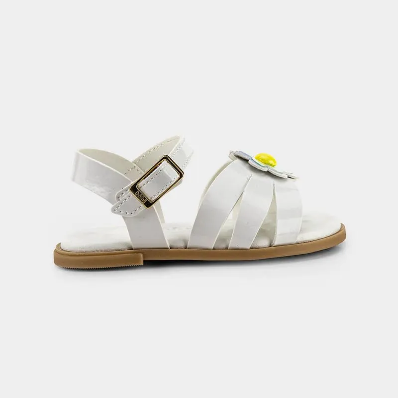 Sandália Infantil Bibi Shine Mini Branca de Flor 27