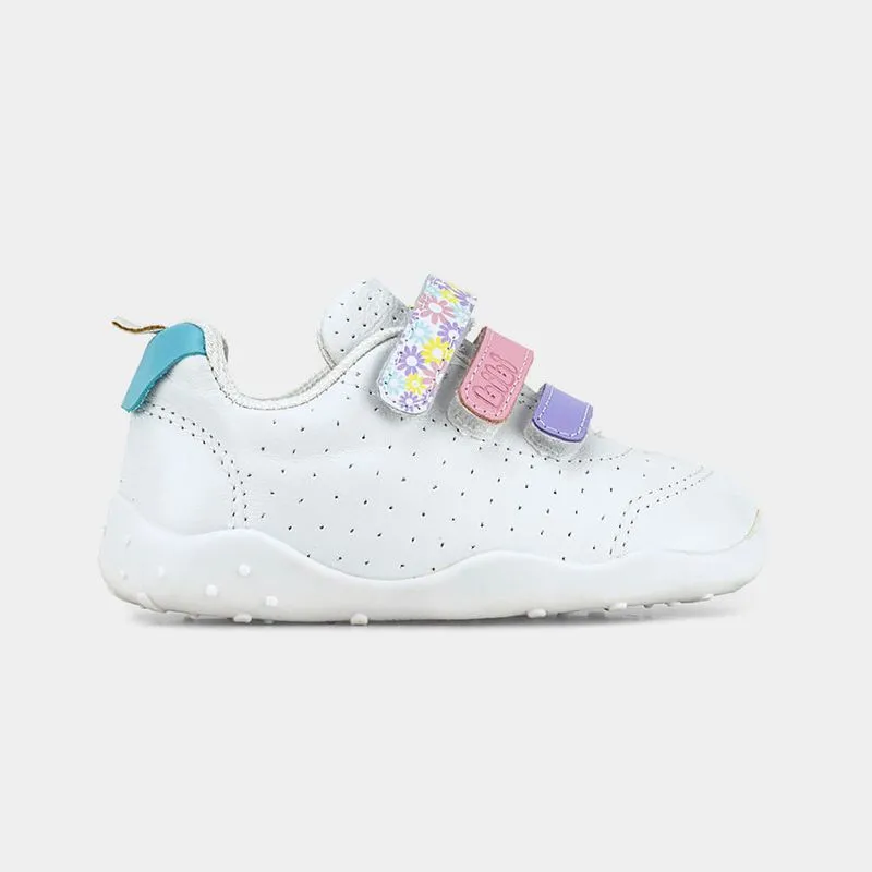Tênis Infantil Bibi Fisioflex Originals Branco de Tiras com Flores 21