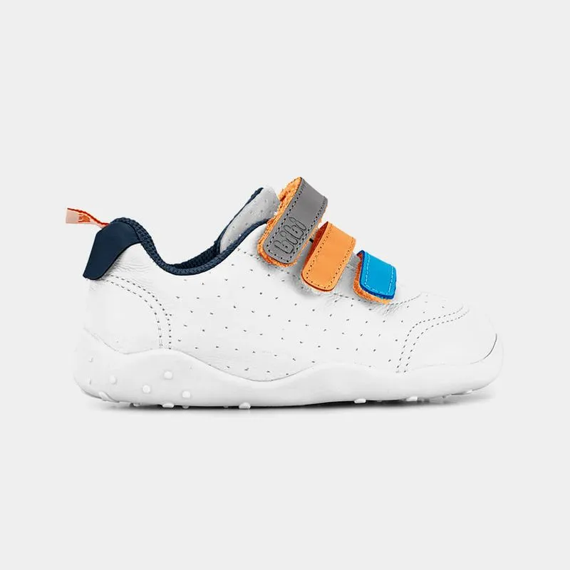 Tênis Infantil Bibi Fisioflex Originals Branco com Azul Marinho de Tiras 18