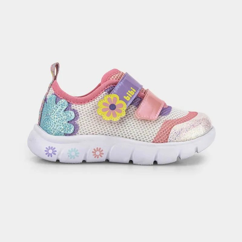 Tênis Infantil Bibi Energy Baby 2.0 Branco com Rosa 24