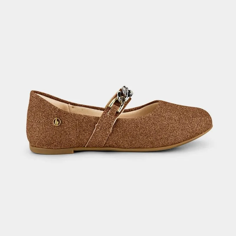 Sapatilha Infantil Bibi Ballerina Kids Marrom 34