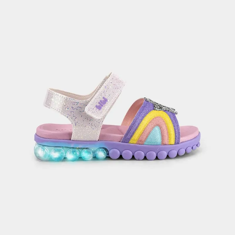 Sandália Infantil de Luz Bibi Summer Roller Light Branca de Estrela 32