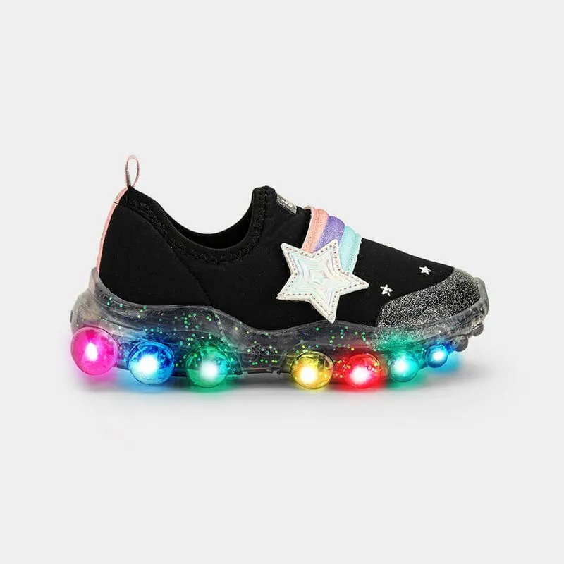 Tênis Infantil de Luz Bibi Roller Celebration 2.0 Preto de Estrela 22