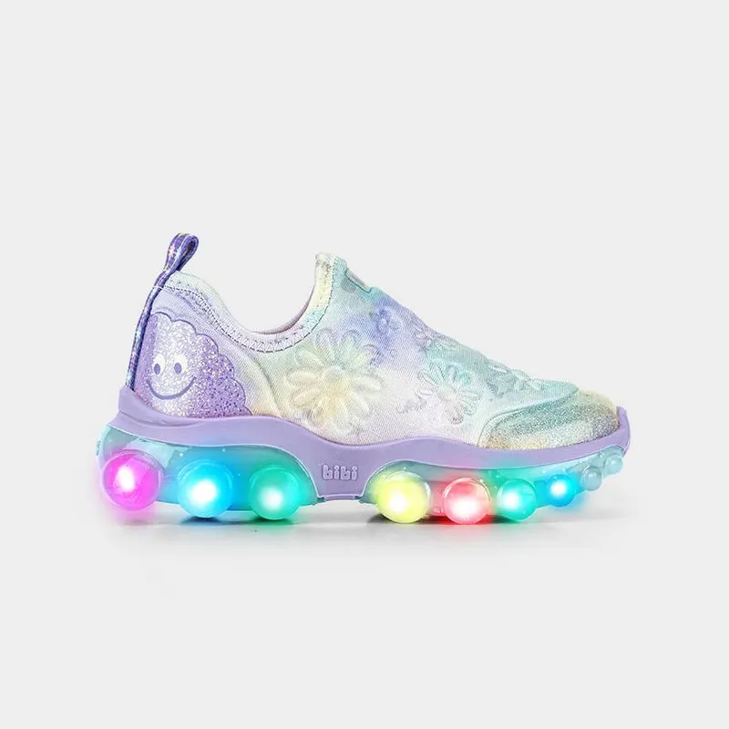 Tênis Infantil de Luz Bibi Roller Celebration 2.0 Azul com Lilás 23