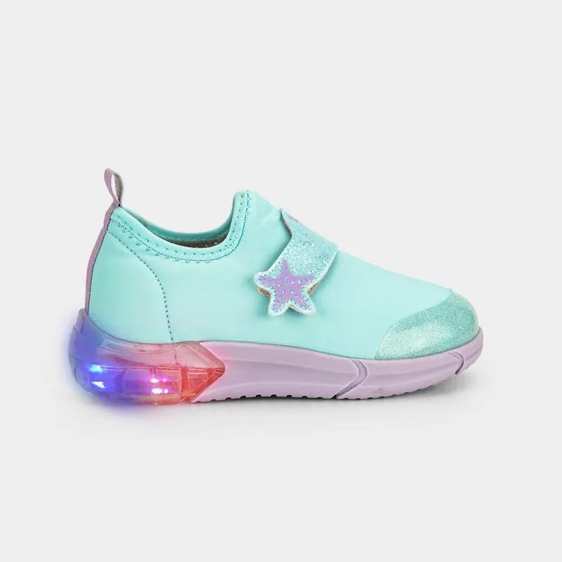 Tênis Infantil de Luz Bibi Space Azul com Lilás de Estrela 28