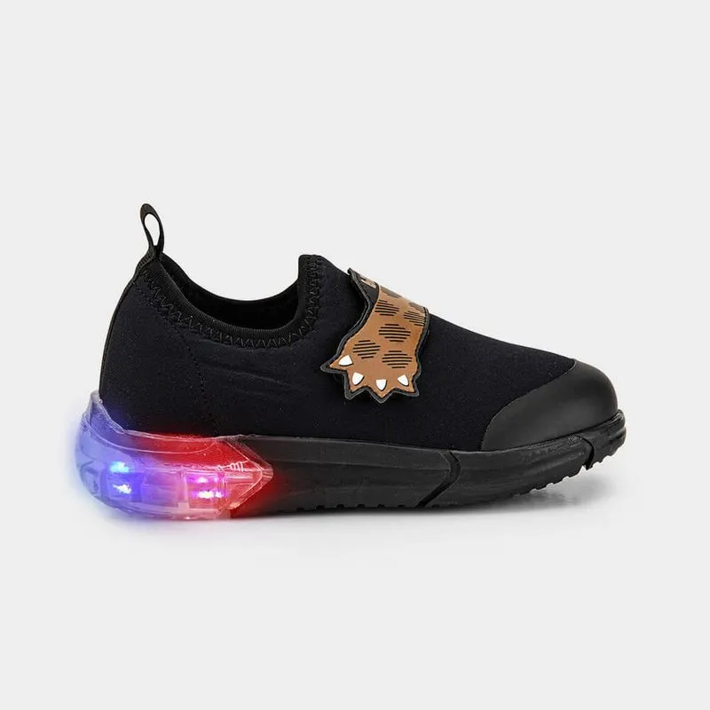 Tênis Infantil de Luz Bibi Space Preto de Tigre 20