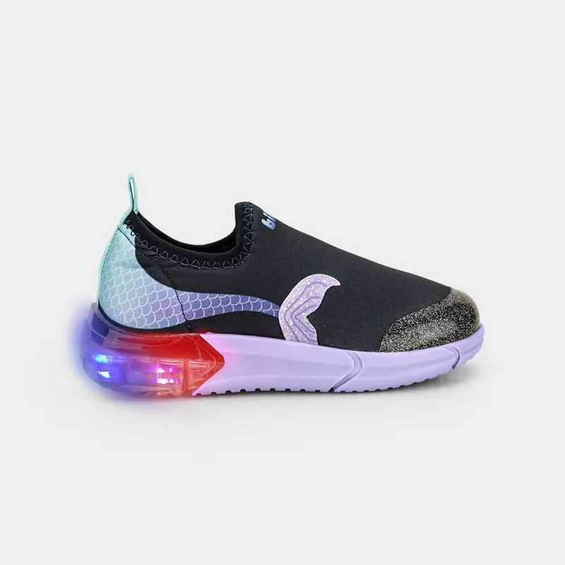 Tênis Infantil de Luz Bibi Space Azul Marinho de Sereia 30