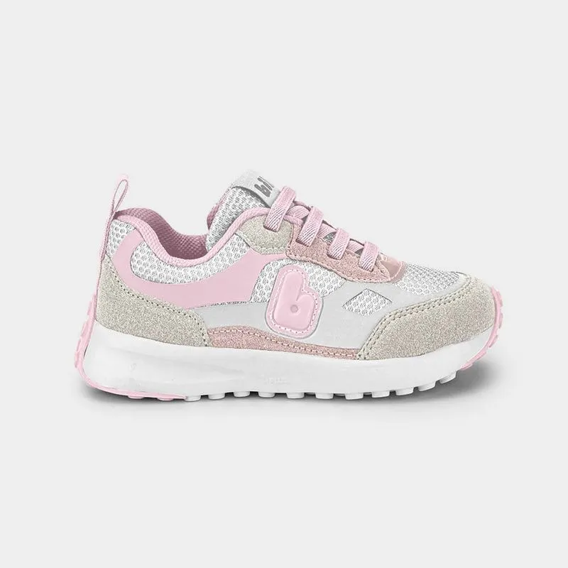 Tênis Infantil Bibi Jogging Rosa com Branco 27