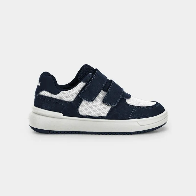 Tênis Infantil Bibi B College Branco e Azul Marinho de Tira 28