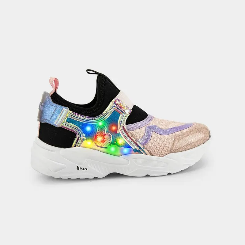 Tênis Infantil de Luz Bibi Pegasus Light Rosa com Preto 29