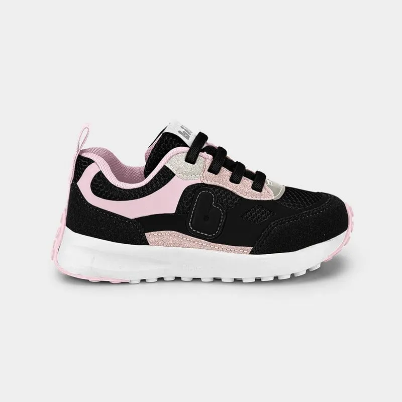 Tênis Infantil Bibi Jogging Preto com Rosa 28