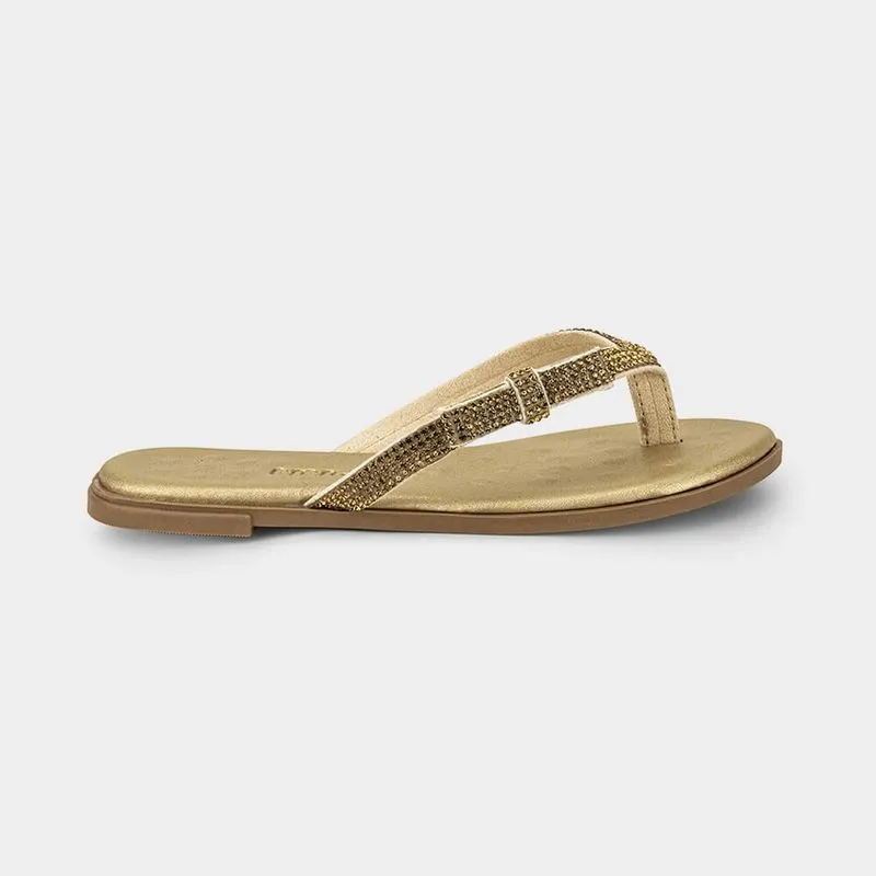 Chinelo Infantil Bibi Shine Kids Dourada 36