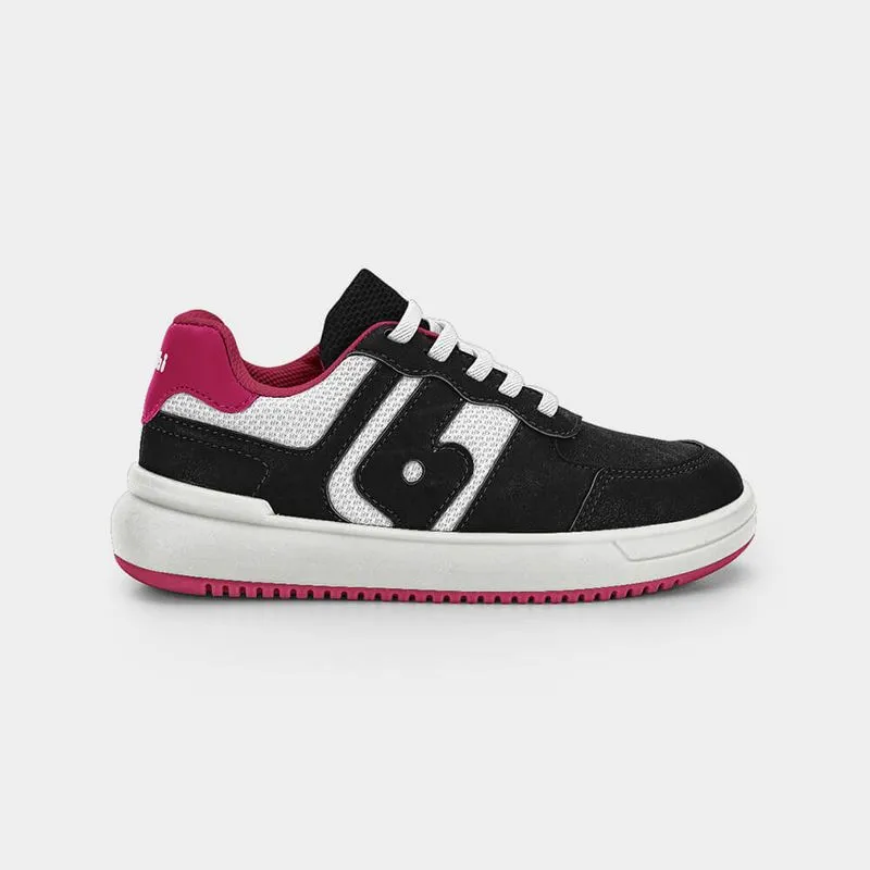 Tênis Infantil Bibi B College Branco e Preto com Rosa 37
