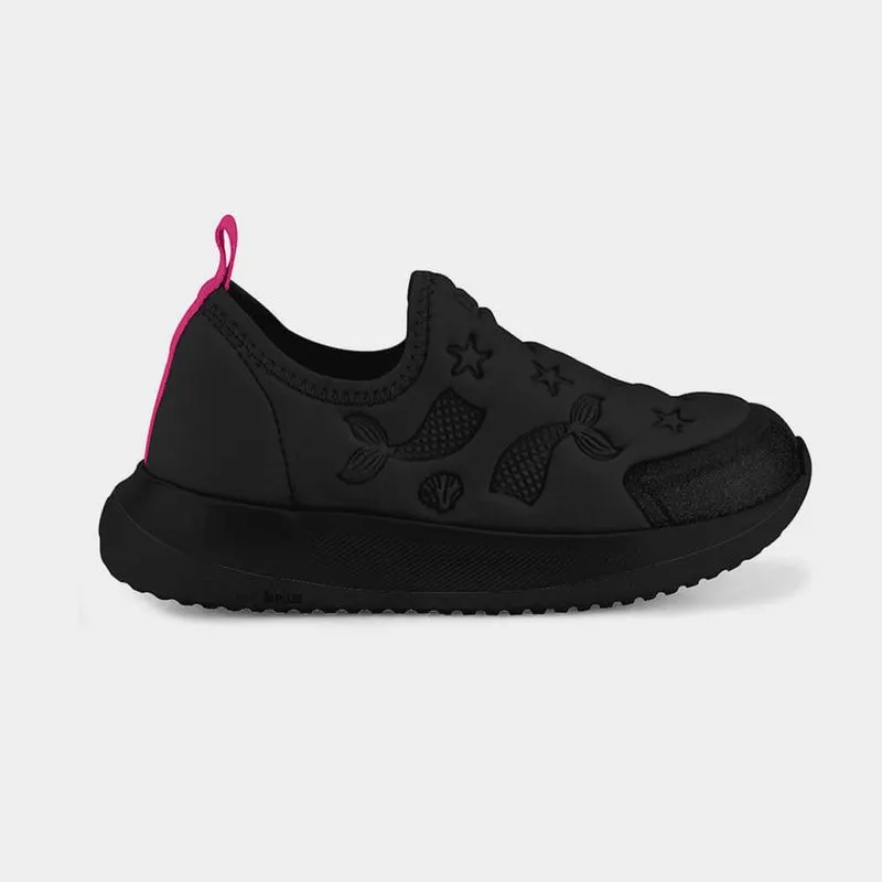 Tênis Infantil Bibi Flash Preto com Rosa de Sereia 19