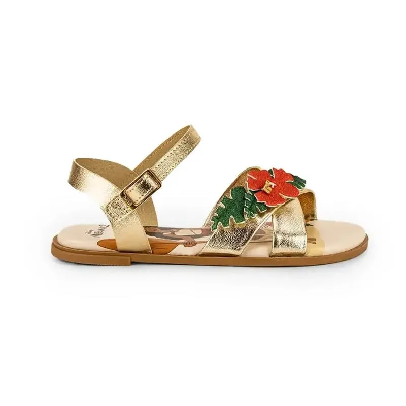 Sandália Bibi Shine Basic Moana Infantil Dourada 28