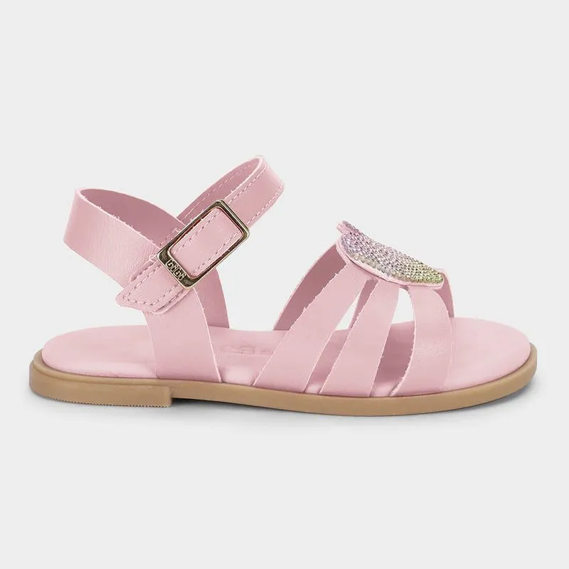 Sandália Infantil Bibi Shine Mini Rosa de Coração 25