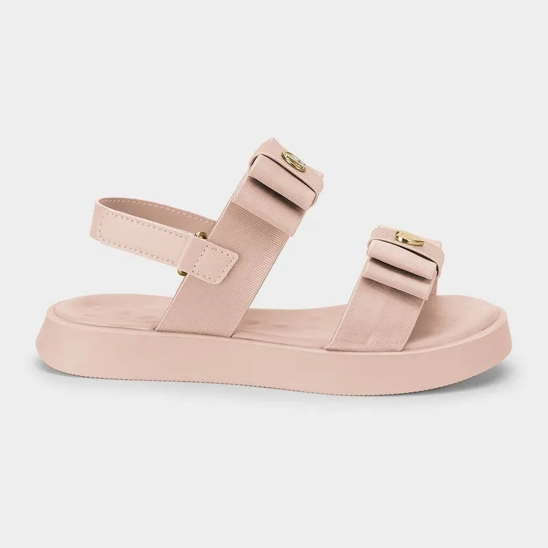 Sandália Infantil Bibi Plataforma Rosa de Laço 32