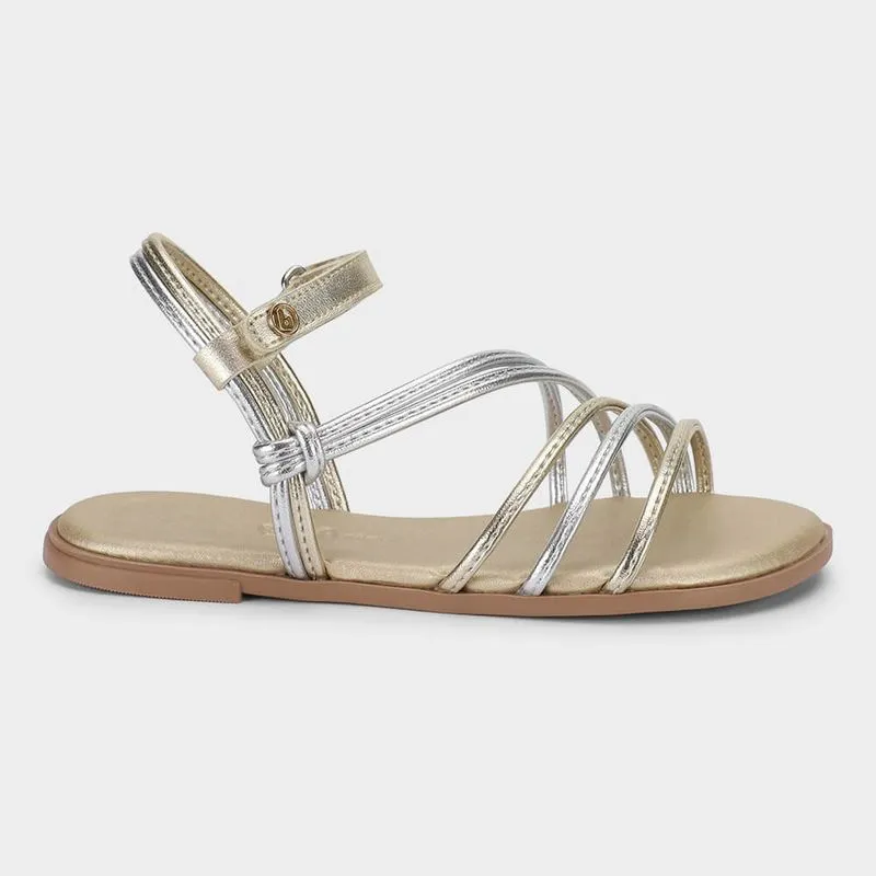 Sandália Infantil Bibi Shine Kids Dourada 32